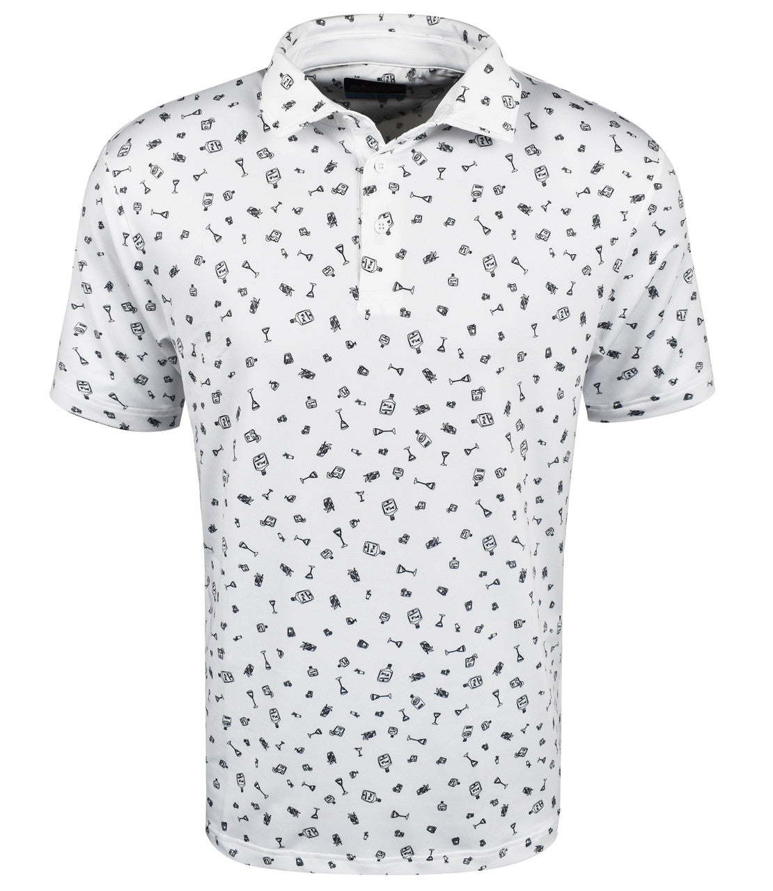 Etonic Golf Martini Glass Print Polo Shirt