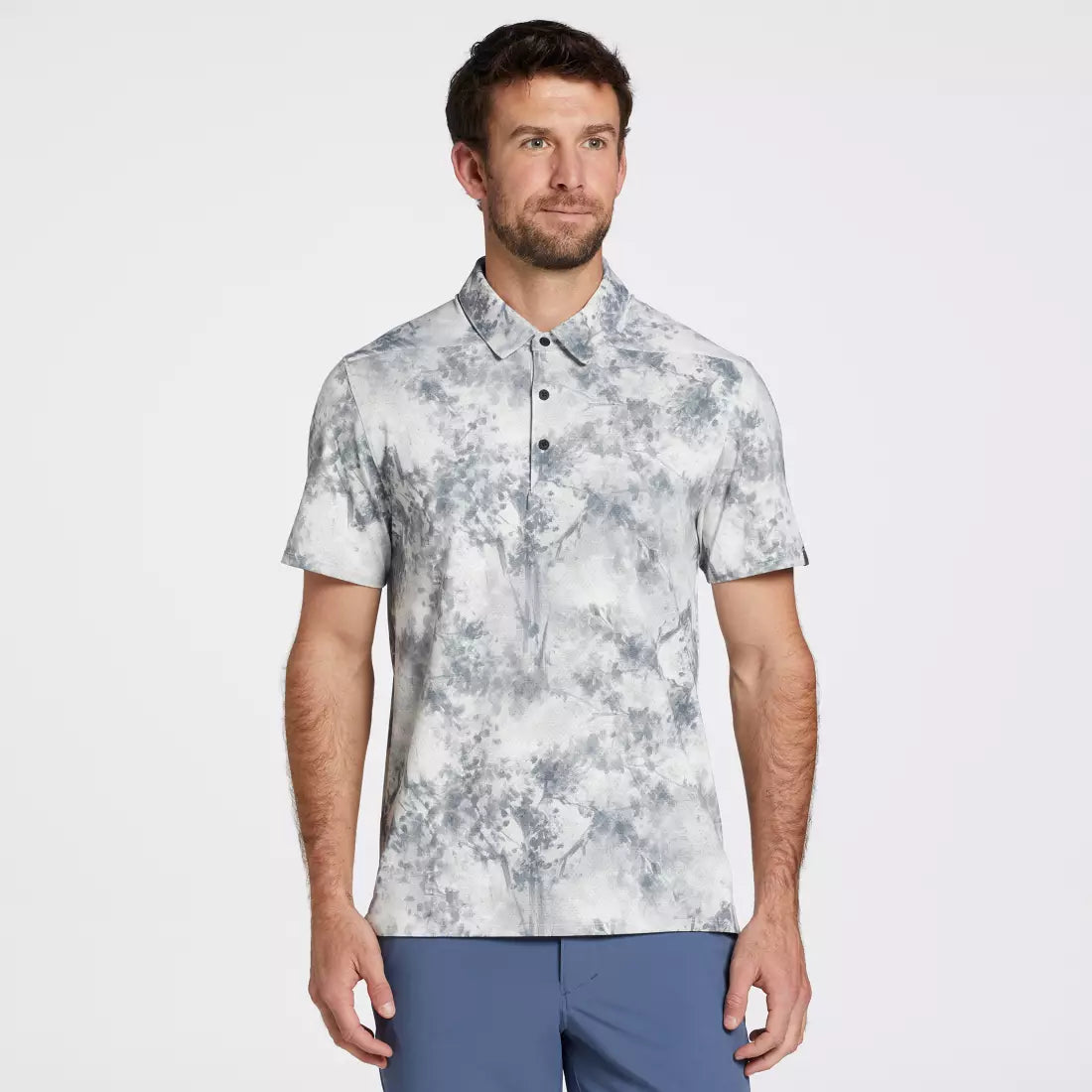 VRST Men's Floral Mesh Print Golf Polo