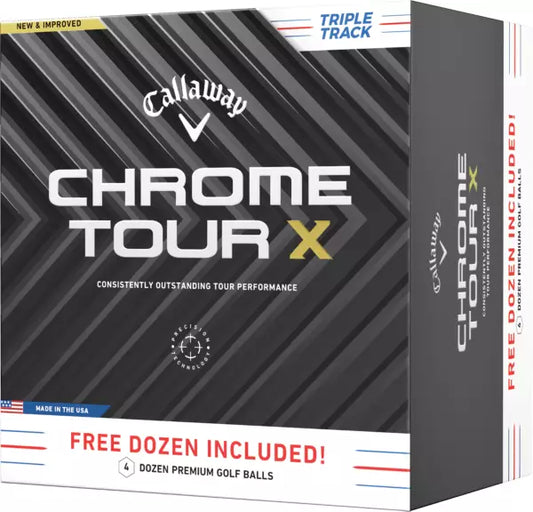 Callaway 2024 Chrome Tour X Triple Track Golf Balls - 4 Dozen