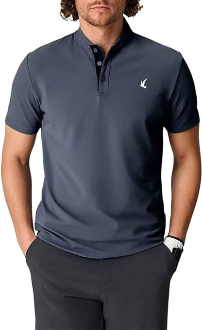 JMIERR Men's Polo Henley Shirt Moisture Wicking Quick Dry Summer Casual Short Sleeve Golf Polo T Shirts