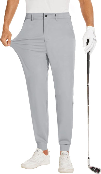 JWM Men's 4-Way Stretch Golf Joggers - Slim Fit Tapered Casual Work Business