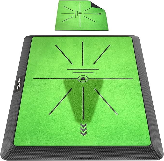 Golf Hitting Mat | Golf Training Mat for Swing Path Feedback/Detection Batting | Extra Replaceable Golf Practice Mat 16"x12" | Golf Gifts for Men/Women for Home Indoor Outdoor