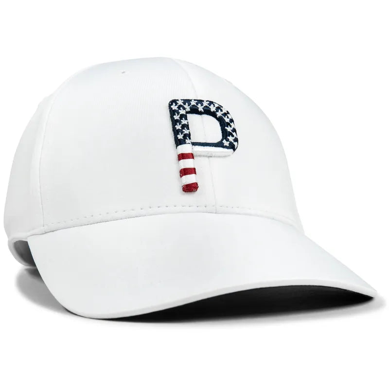 Puma Pars and Stripes P Classic Adjustable Hat - Bright White - Adjustable