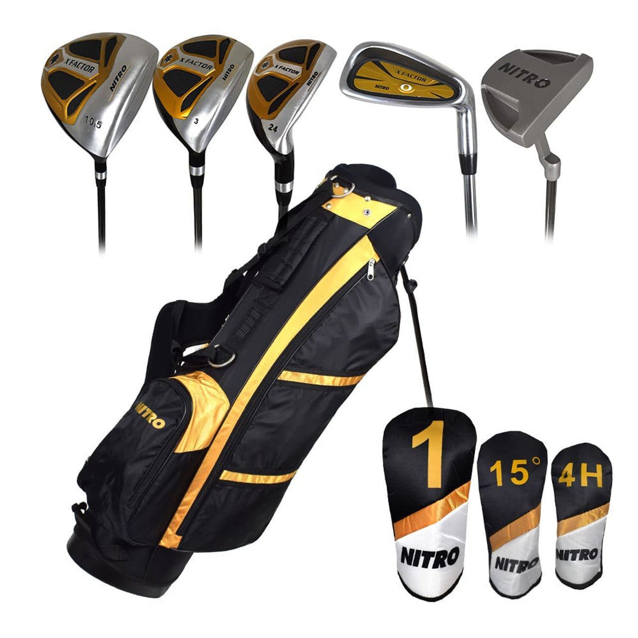 Flash Sale $125.00 - Nitro Golf X Factor 13 Piece Complete Set with Bag - Graphite